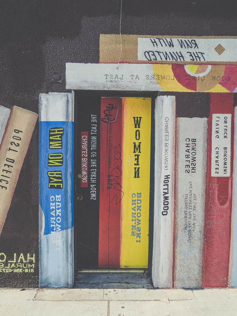 los angeles piled assorted-title book collection co-op 28